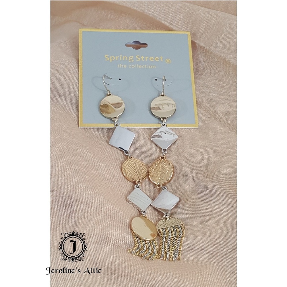 Spring Street Geometric Fringe Earrings